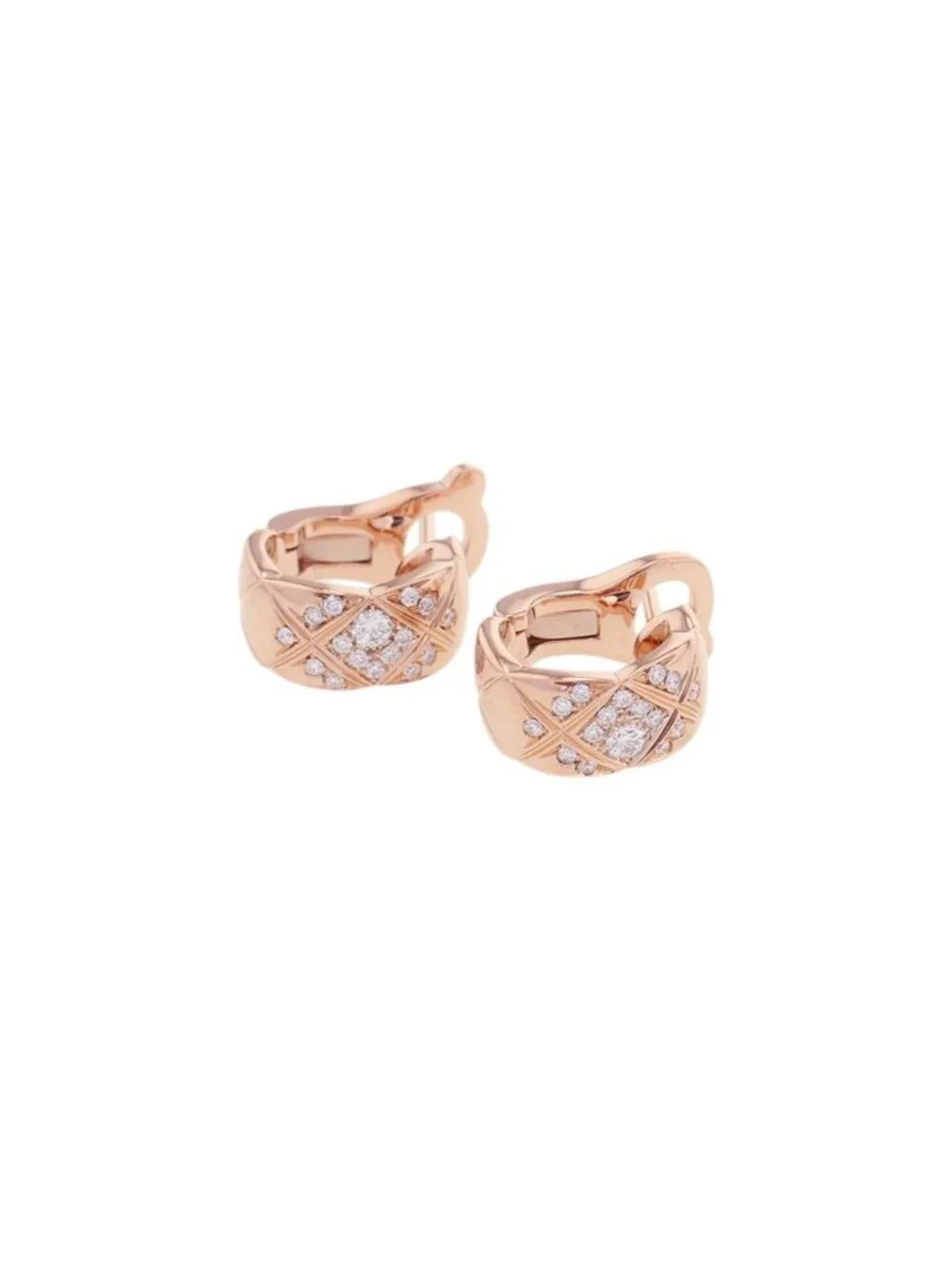 Chanel Earrings Coco Crush Collection Diamond Total 18k Pink Gold